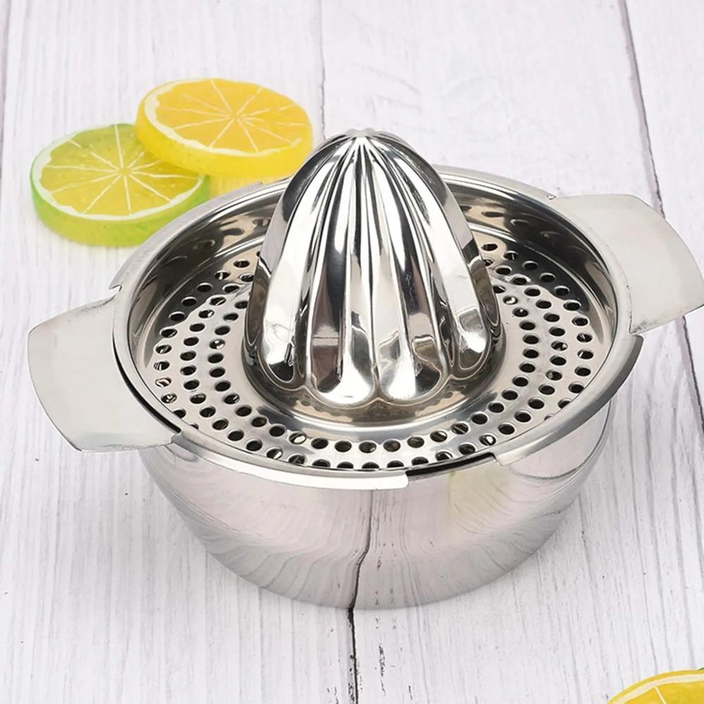 

1Pcs Stainless Steel Citrus Squeezer Orange Lemon Juicer Lime Fruit Hand Squeezer with Bowl Storage Container Kitchen Tools