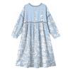 Fashionable Lady's V-neck Mid-length Casual Long-sleeved Dress