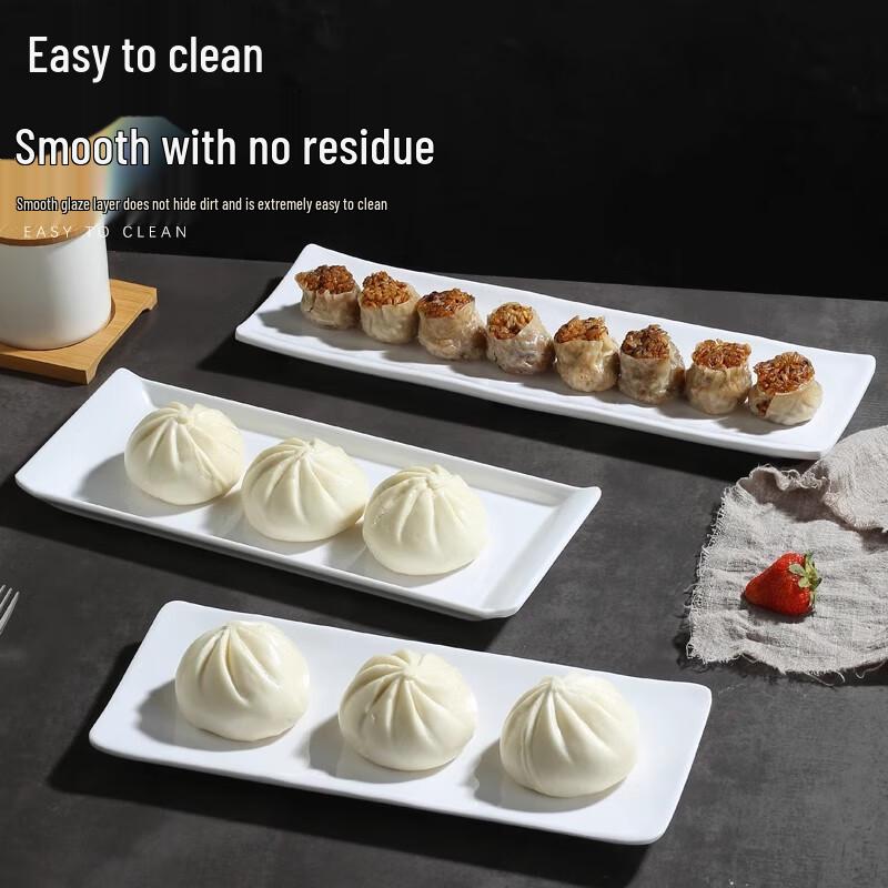 AVADEN White Melamine Rectangular Serving Plates