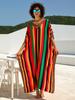 European & American Cotton Print Beach Cover-Up Long Dress - Plus Size Swimsuit Sunscreen Robe