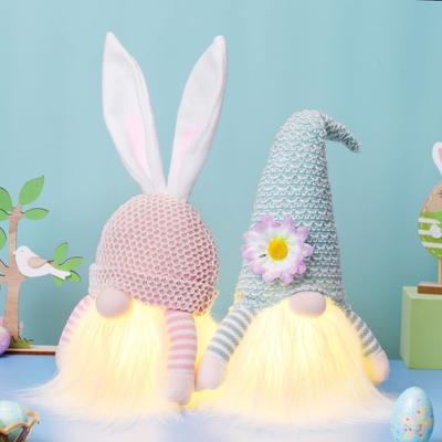Easter Home Decor Plush Mr. And Faceless Luminous Rabbit Rudolphs Faceless Doll Props Dwarf Ornaments For Home Wall Yard Indoor Outdoor Garden Window