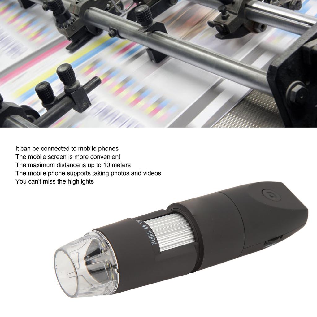 Handheld Electron Microscope 50X‑1000X 1920x1080P 8LED Lights USB Wifi Wireless Digital Microscope