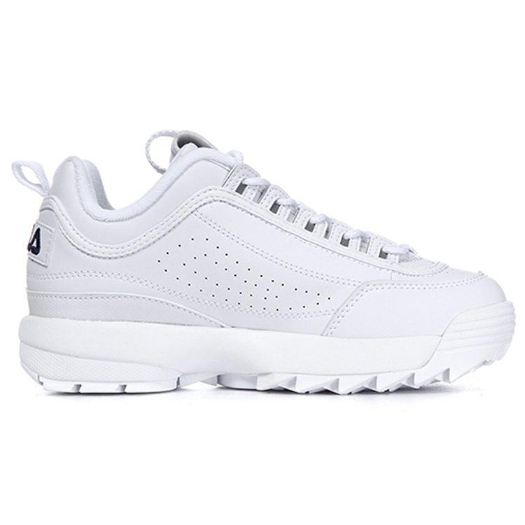 Fila Disruptor 2 Comfortable Cushioning Abrasion Resistant Breathable Low Top Chunky Sneakers Unisex White Korean Style FS1HTB1071X_WWT