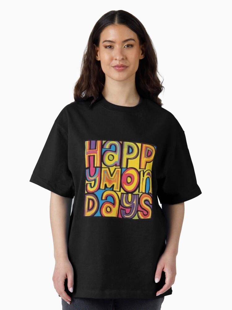 Oasiss Happy Monday’s 90s Britpop Manchester band Oversized T-Shirt