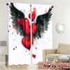 2pcs, 2D FLAT PRINTING Curtains (Without Rod) HeartWings Chic Curtains Machine Washable Fabric Curtains Decorations For Home Use
