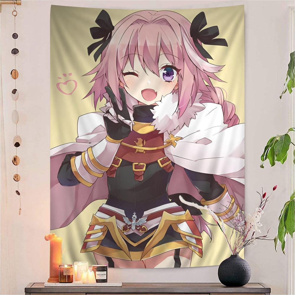 Fate Apocrypha Astolfo Anime Tapestry Hippie Flower Wall Carpets Dorm Decor Cheap Hippie Wall Hanging