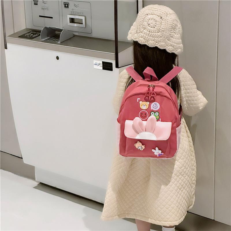 Backpack Cartoon Rabbit Ith Soft Nylon Fabric And Animal Print Children For