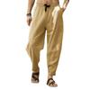 (SU)Pantalon décontracté ample et confortable pour hommes, pantalon décontracté en coton et lin avec cordon de serrage