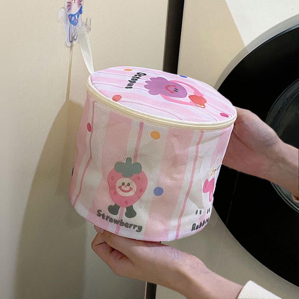 4Pcs Auto-lock Zipper Mesh Laundry Bags Set Cute Travel Clothes Organizer Lingerie Wash Bags  Blouse