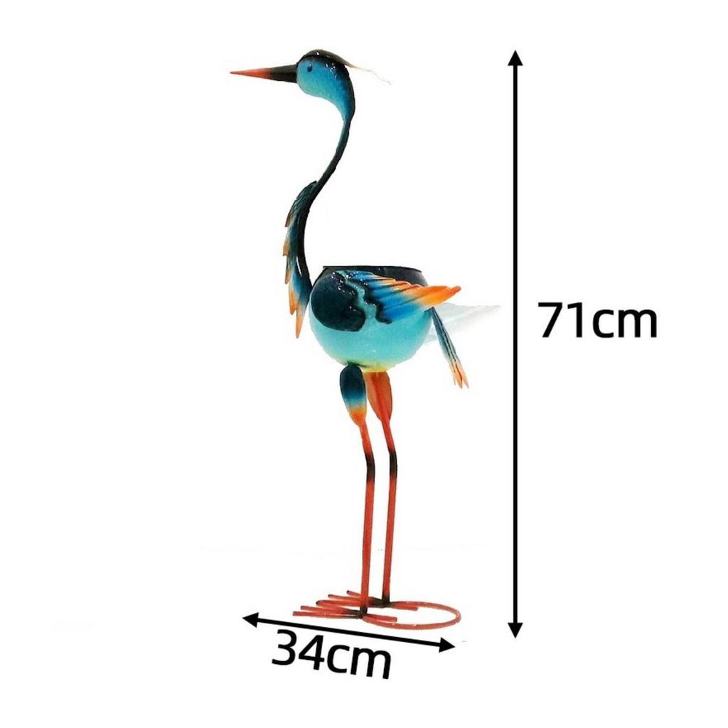 Pot Colorful Metal Animal Planter Freestanding Peacock