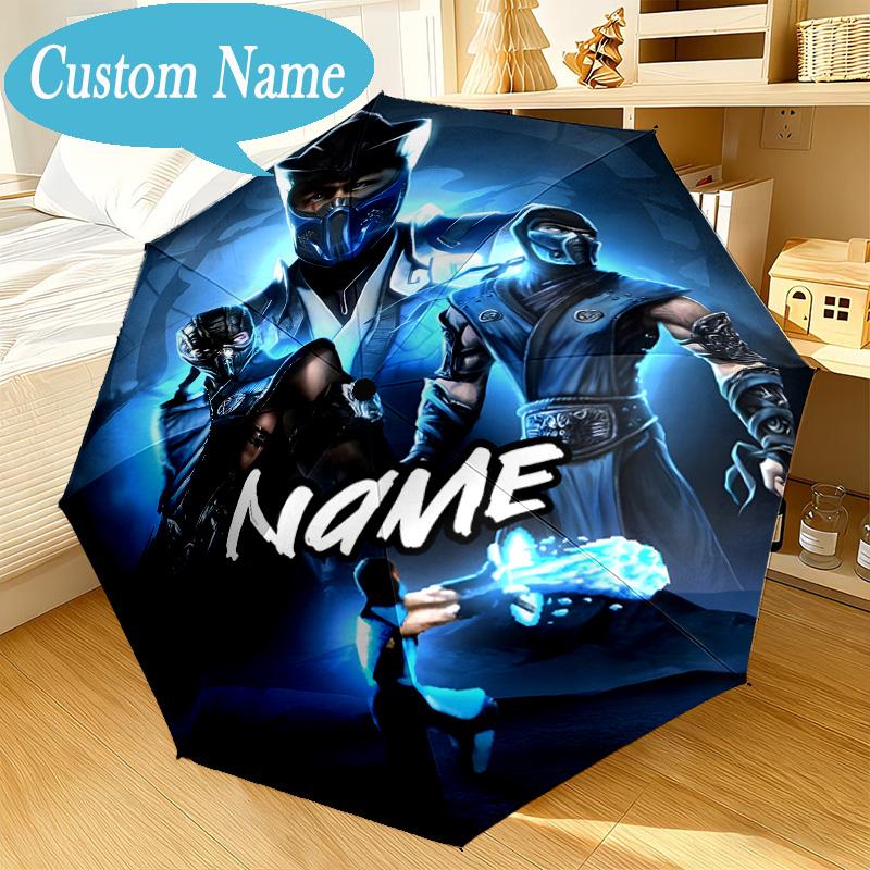 Custom Name Umbrella Dragon's Fiery Kombat Umbrella 8-Frame for Travel, Camping, Casual Lightweight Portable, Essential for Family Gifts