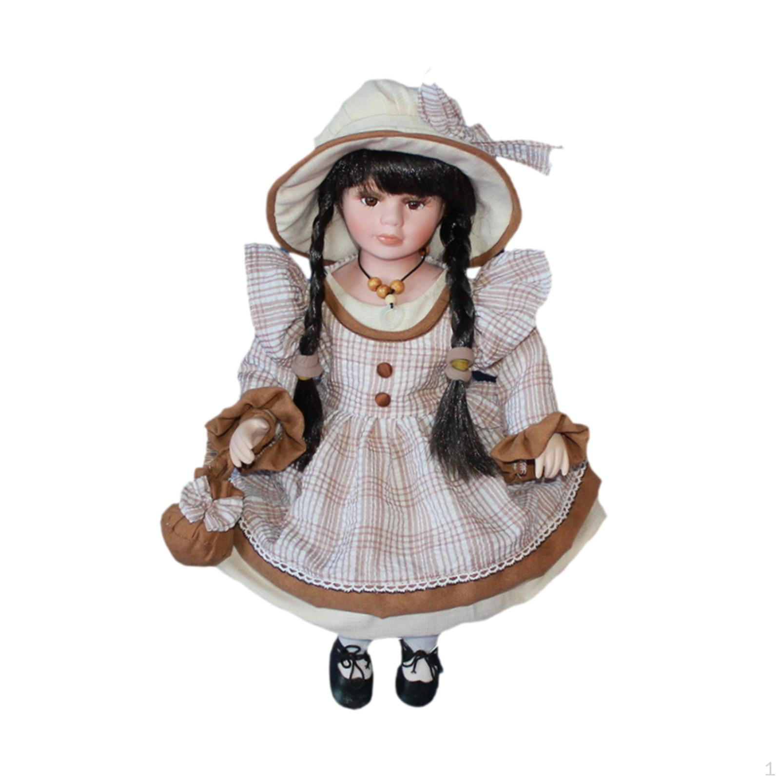 

Керамическая кукла в платье, миниатюрная фарфоровая фигурка 17,72 дюйма, стоящая для детей