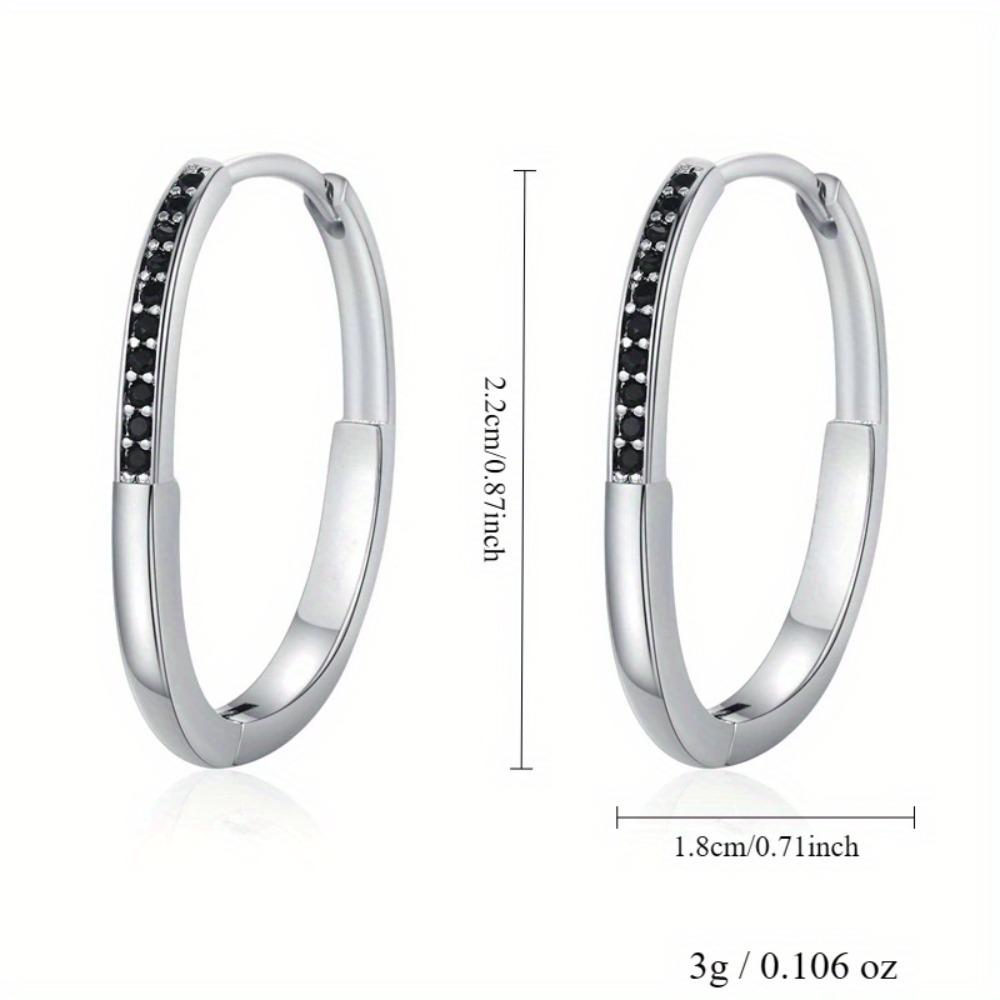 Black Awn Schwarze Steinschmuck-Creolen für Frauen