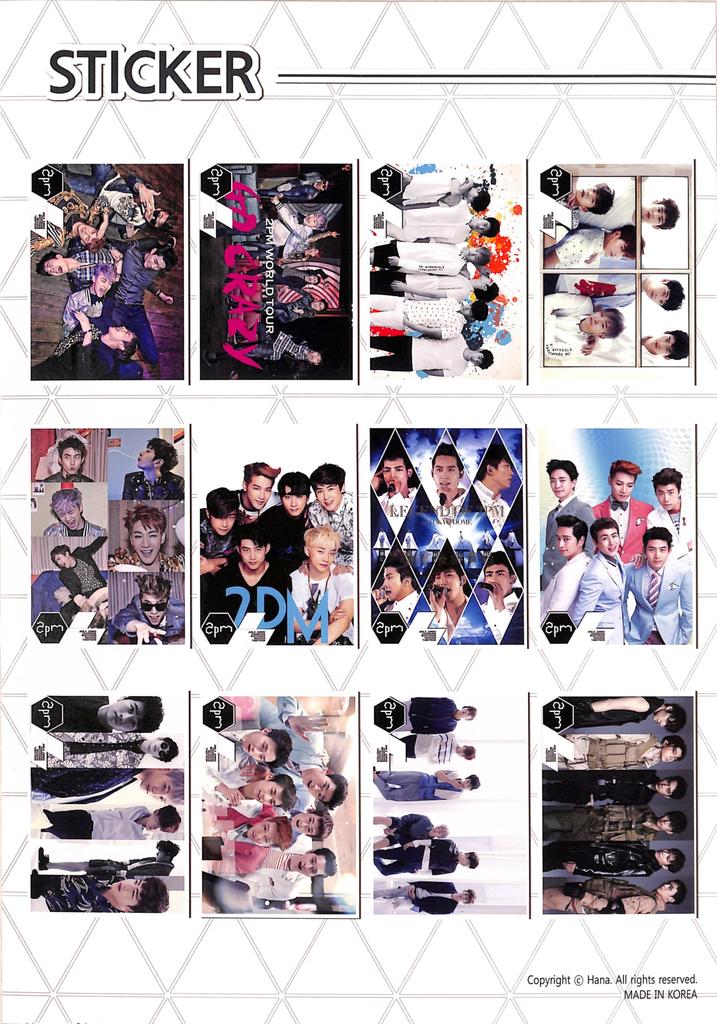 2PM Goods Poster A3 Size 12 Sheets Sticker 1 Sheet Set + [Used]