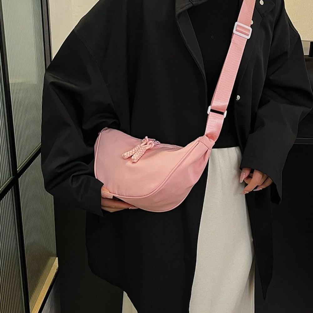 Handbag Hobo Crossbody Bag Nylon Canvas Dumpling Bag Fashion Half-moon Bag  Street