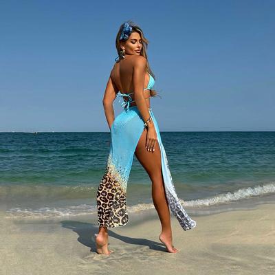 Neuer Sexy Print Damen Neckholder Bademode Weiblicher Badeanzug Dreiteiliges Bikini-Set Badegast Badeanzug Schwimmen Dame