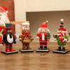 New Christmas Nutcracker Wooden Crafts Santa Claus Cake Maker Showcase Study Living Room Decoration Festival Decoration