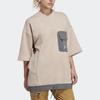 adidas Terrex And Wander Fleece Tunic Color Block Pocket Loose Round Neck Three Quarter Sleeve Sweatshirt Women Sweatshirt Magical-Gray-Brown HR7137