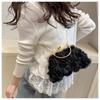 Chiffon 3D Flower Banquet Bag Fashion Evening Bags Luxury Women Chain Shoulder Bag Fashion Clutch Handbag Trendy Crossbody Bag