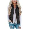 Women's Fashion Solid Color Casual Coat Plush Vest With Zipper