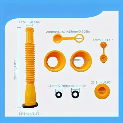 Replacement Spout for Gas Cans, Featuring an 7.8-Inch Nozzle for Improved Usability. Compatible with Most 1, 2, 5, and 10-Gallon