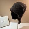 Rabbit Velvet Warm Knitted Hat Winter Sweet Small Fragrant Wind Rhombus Wool Hat Soft Rabbit Fur Ear Protector Lei Feng Hat