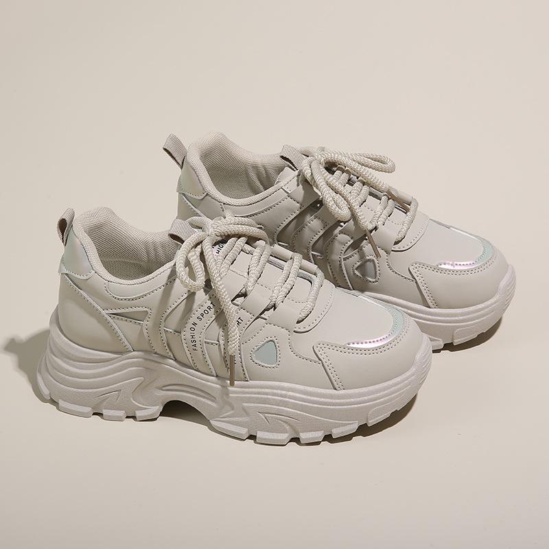 Fashion New Women's Autumn Fashionable Versatile Sports Shoes Running Leisure Shoes Thick Soled Height Increasing Women Sneakers