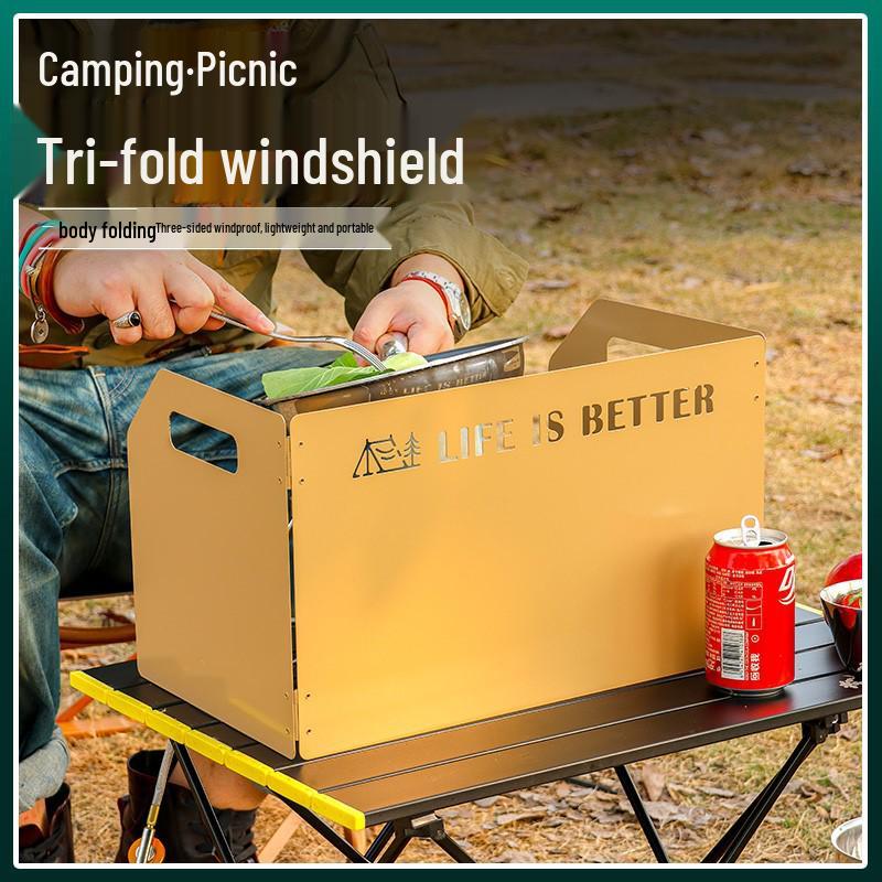 Outdoor Folding Windbreak for Camping and Picnic Stoves