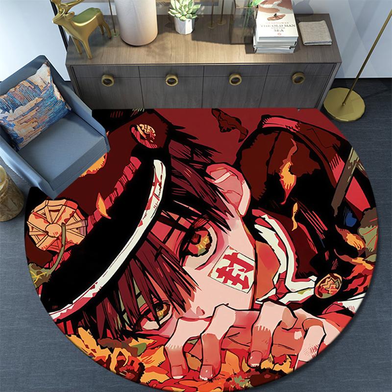 Toilet‑Bound Hanako‑kun Round Area Rug,Carpet Rug for Living Room Bedroom Sofa Playroom Decor,Non-slip Floor Mat