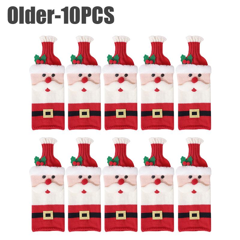Holiday Knitted Wine Bottle Covers Christmas Sleeves Decorations for Wine Champagne Festive Gift Wrap Bottle Covers