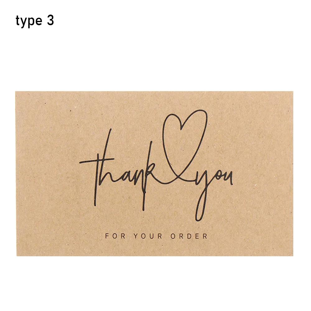30pcs New Kraft Paper Cards Thank You For Your Order Card For Small Shop Gift Decoration Card For Small Business