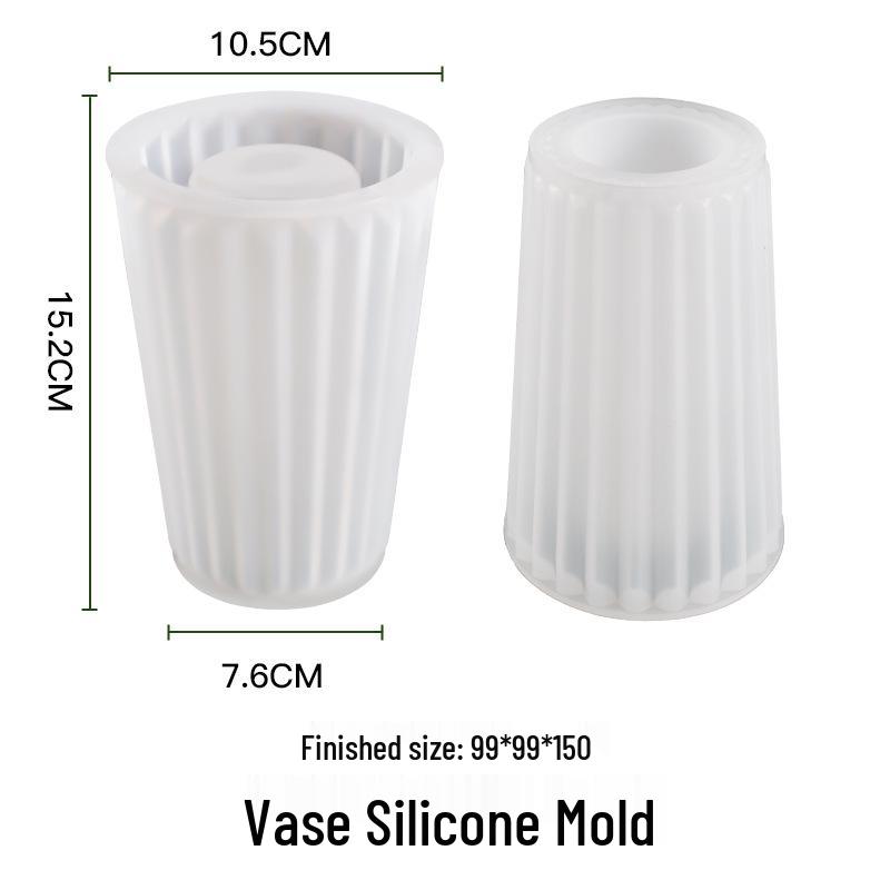 Poppy DIY 3D Striped Epoxy Resin Vase & Pen Holder Mold Silicone