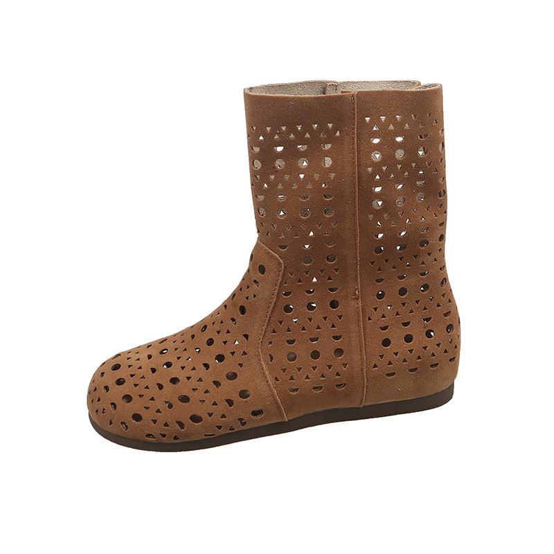 Fashion Comemore Women Summer Short Boots New Fashionable Square Head Hollow Out Woman's Shoes Flat Bottom Cool Sandals Boots for Women
