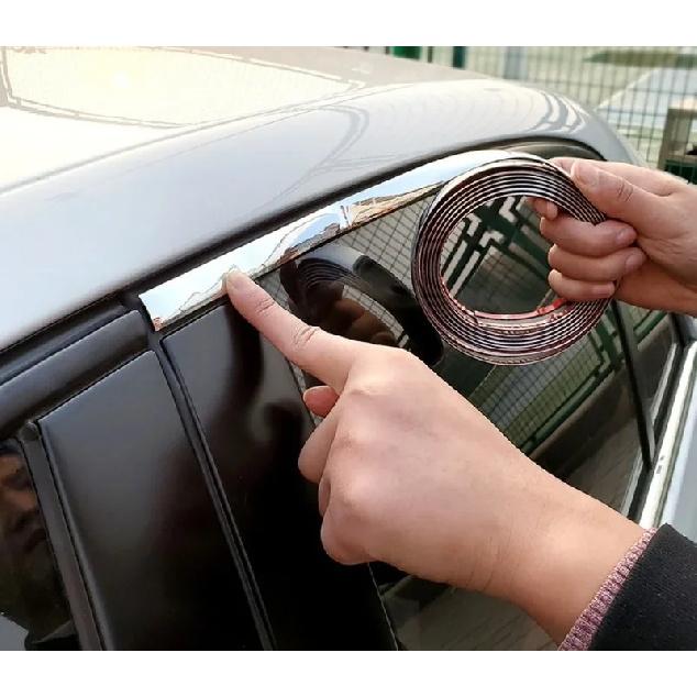 Vnější chromová lišta karoserie nárazníku ochranná lišta dveří auta stylingový prvek pro elektrická vozidla samolepka na auto šířka 6 / 9/ 12 MM