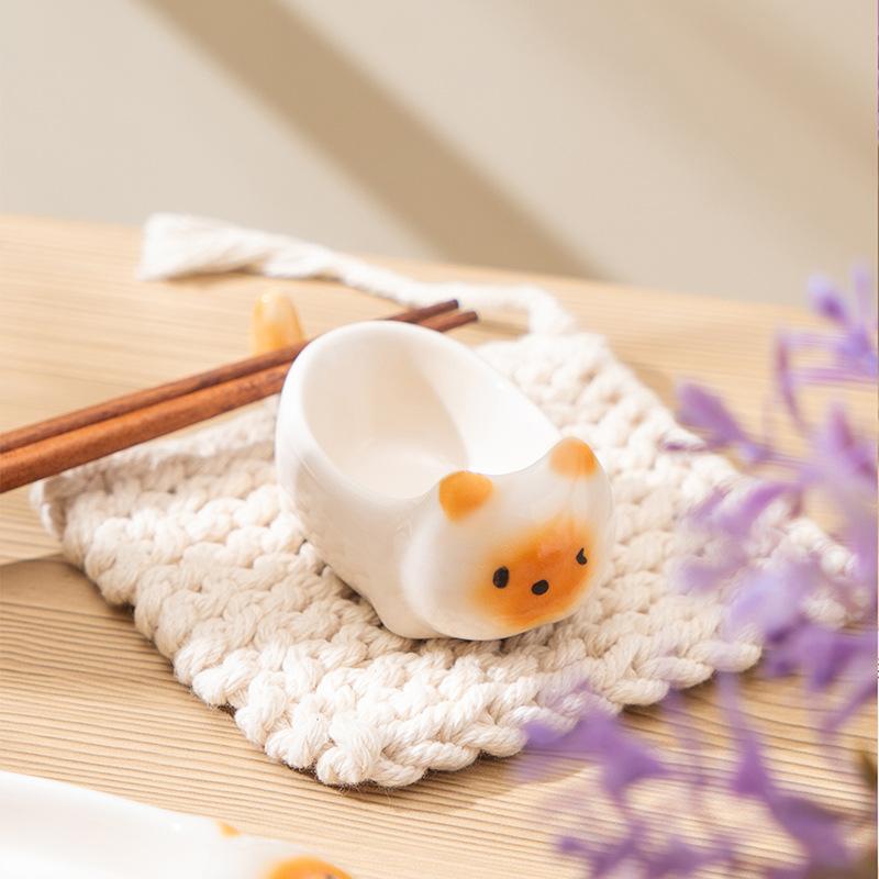 Ceramiczna Mini Miseczka do Zanurzania w Kształcie Kota Dodatek Mała Miseczka Domowe Naczynia Stołowe Dekoracyjny Miska dla Kota na Stół Kuchenny