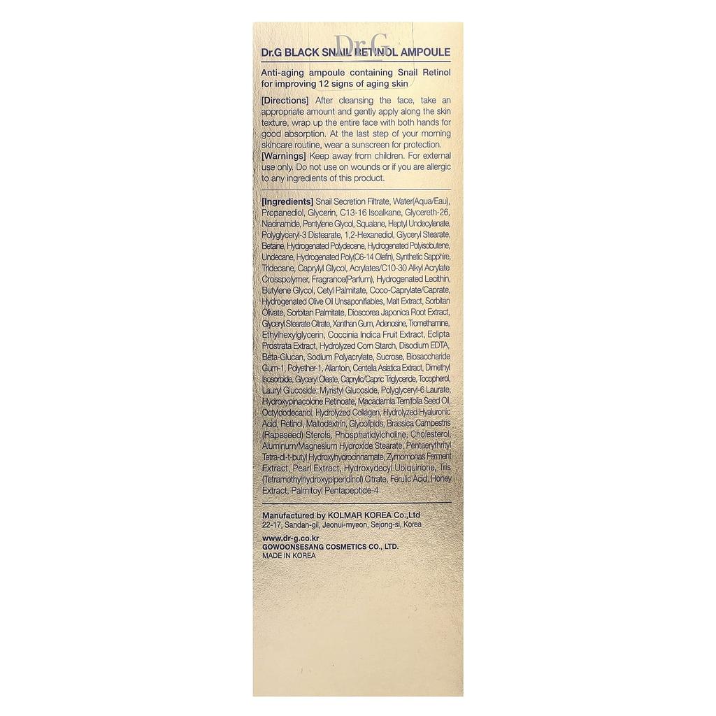 Dr.. G, Siyah Salyangoz Retinol Ampul, 50 ml (1,69 fl oz)