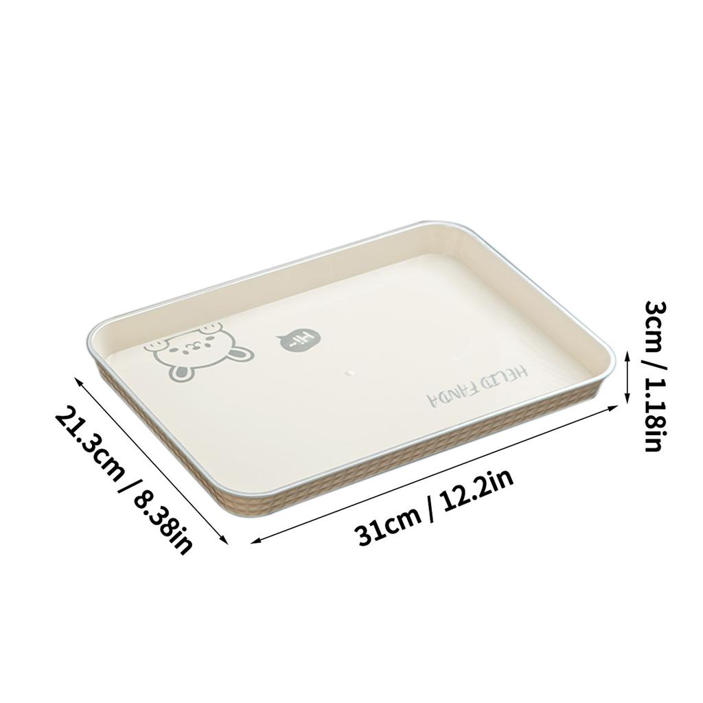 Rectangle Food Tray Cute Capybara Plastic Snack Cake Dessert Plate Large Capacity Stackable Storage Tray Tea Tray Tableware