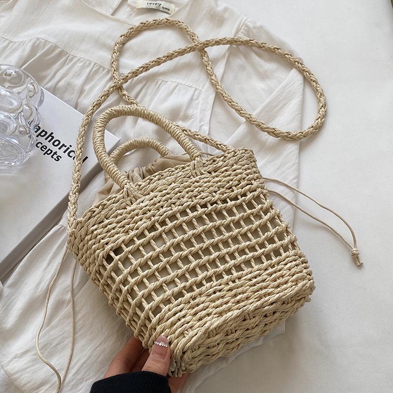 2024 Trendy Handmade Woven Beach Crossbody Straw Bag for Women