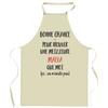 Kitchen Apron - Maéva - Breton Print - Thick Cotton - Printed In France
