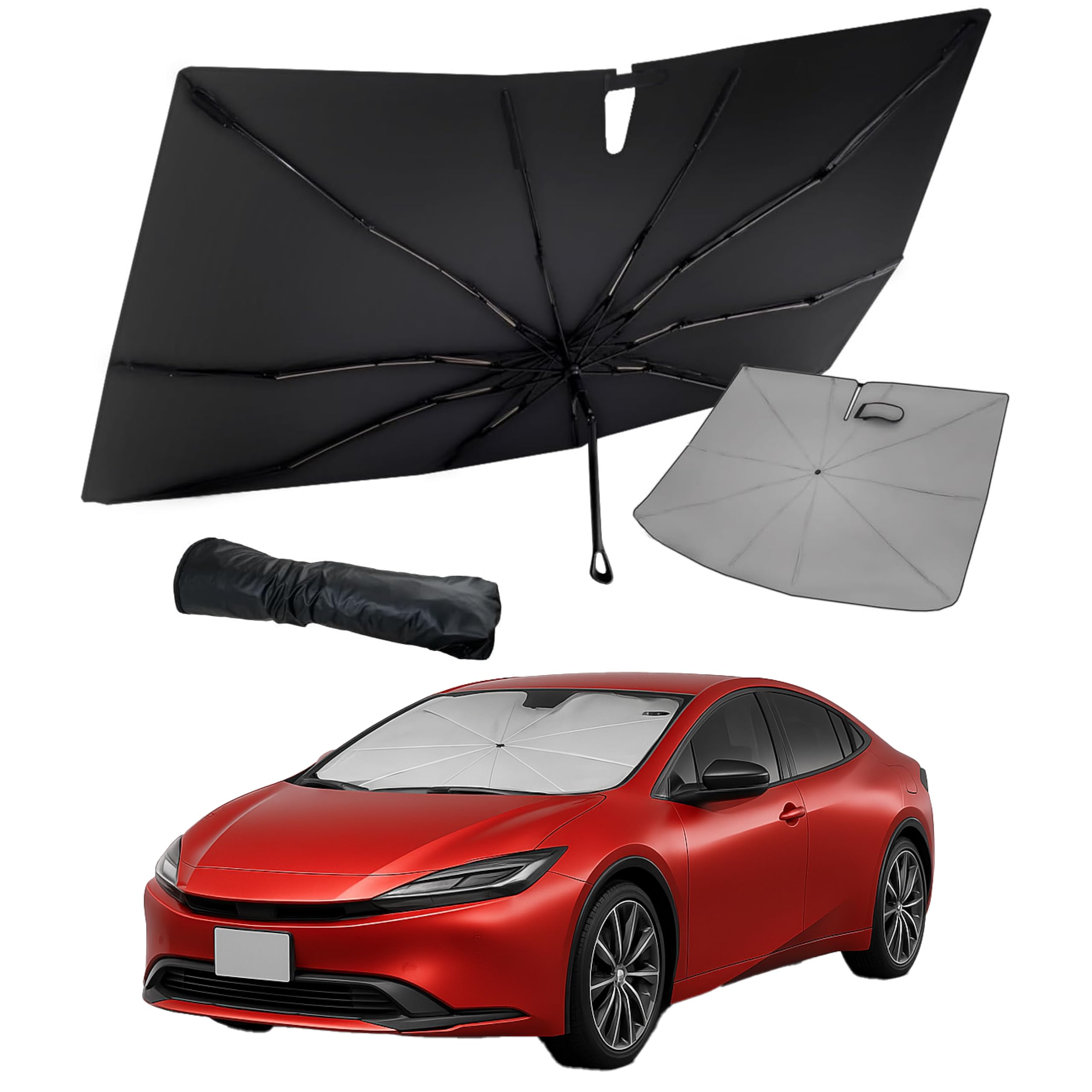 

Latest Smile Umbrella Sunshade for Toyota Prius 60 Silicone Sun Easy Storage Bag Included Umbrella [2025 Model] K-One s Series, Grip, 360-Degree чёрный
