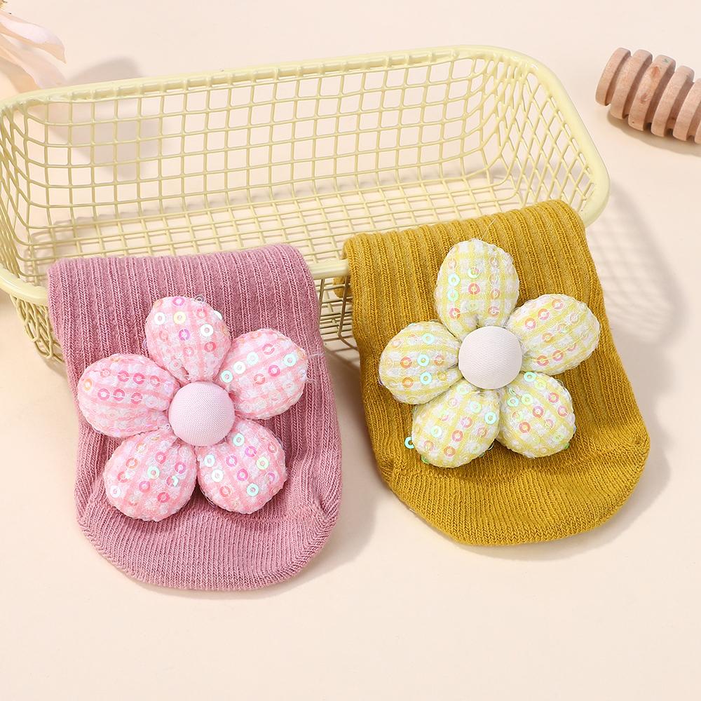 6pairs Random Color Pretty Newborn Baby Girls Socks Cute Flowers Toddler Princess Leather Soles Infant Soft Elastic Floral Sock