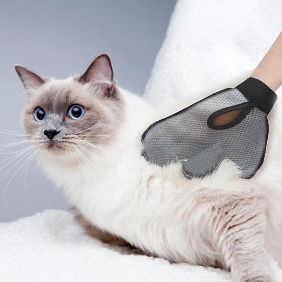Pet Cleaning Gloves with Pet Grooming Gloves Wrist Strap Double-Sided Shedding Gloves