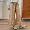 ZANZEA Women Casual Elastic Waist Loose Floral Print Pants