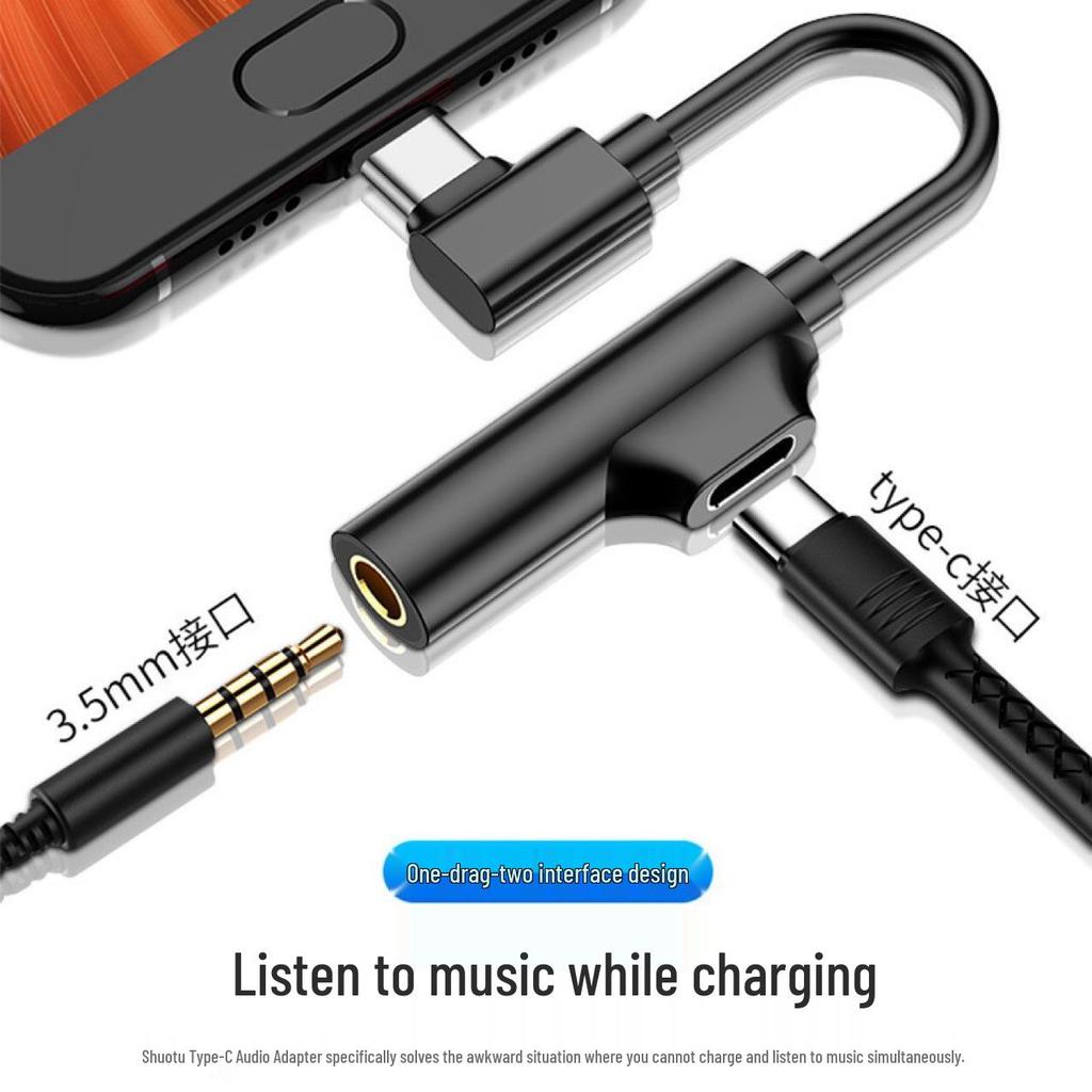 USB-C To 3.5mm Audio Adapter: Dual Function for Huawei Charging & Music