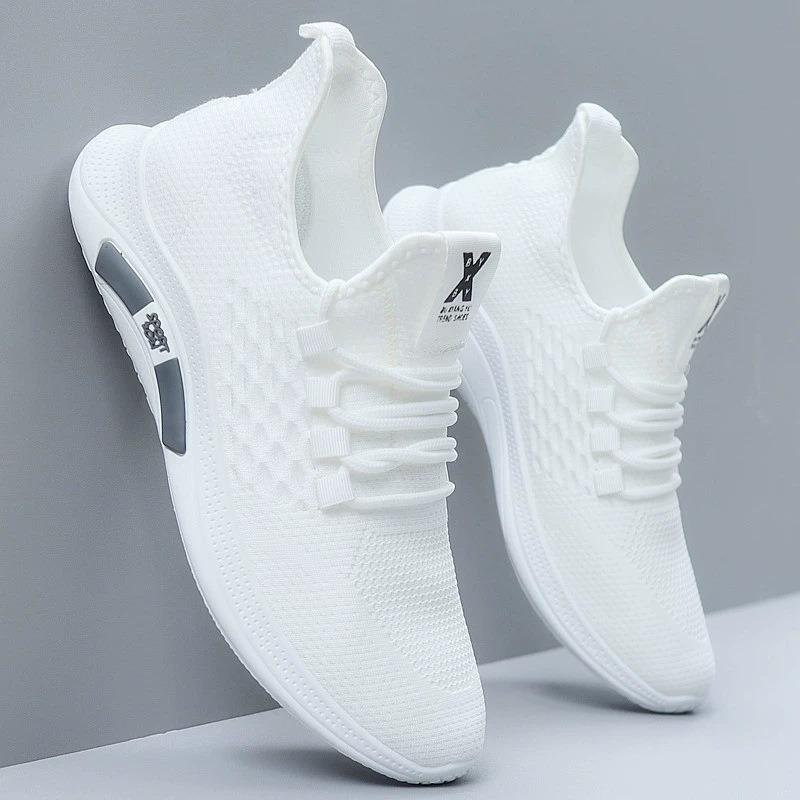 Spring and Summer New Sports and Leisure Shoes Trend Fly-woven Breathable Running Shoes Men's Platform Mesh Shoes