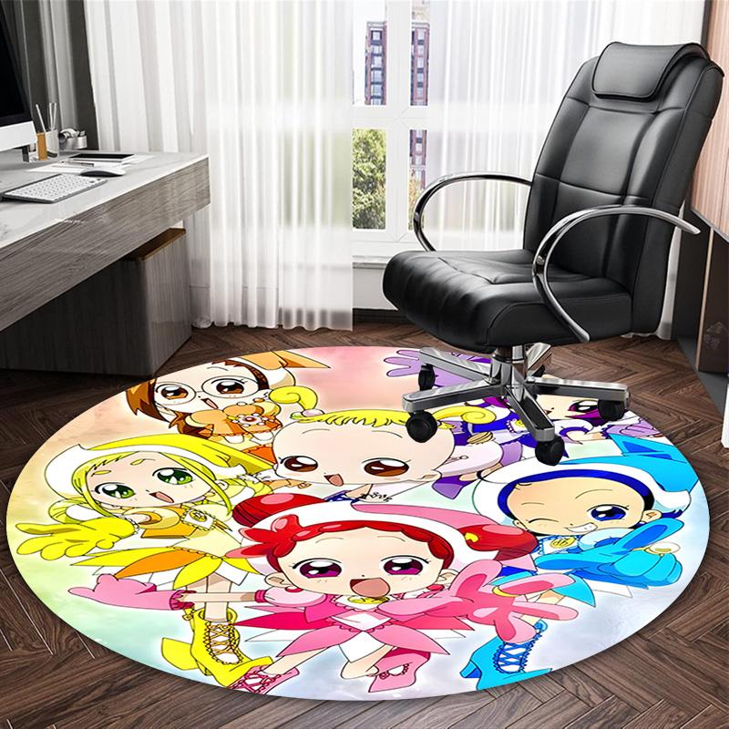 1pc DoReMi1 Print Round Carpet Chair Round Carpet Suitable for Bedroom Living Room Home Decorative Carpet