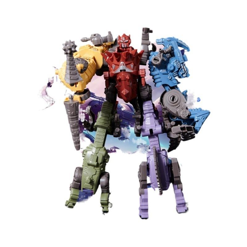 Deformation Dinosaur Warrior Children Toys Assembled Robot Dinosaur Team Model 5 In 1 Dinosaur Fusion Set Toys For Boy Kid Gifts