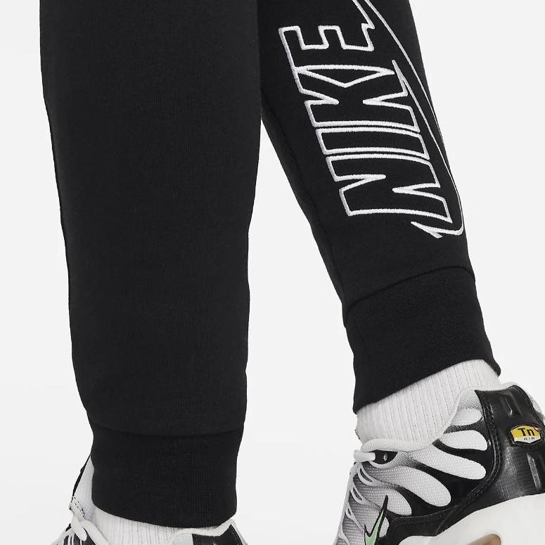 Nike Fitted Letter Print Casual Pants Kids Bottoms Black DX5093-010