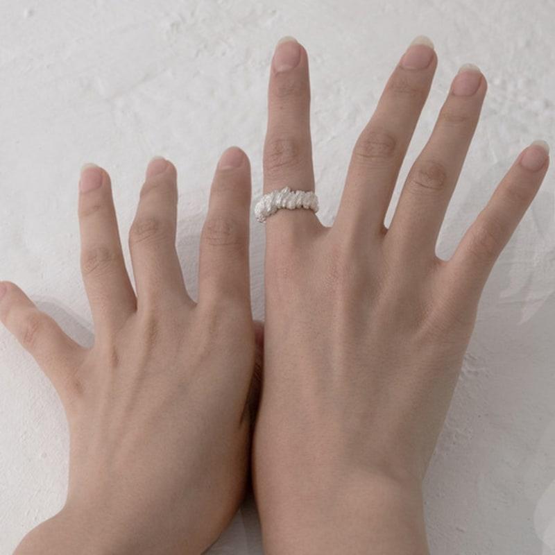 Mouvebament White crown ring_Silver 925