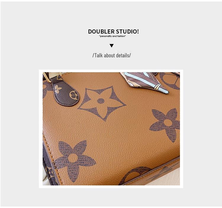 Women's Vintage Floral Tote Bag, 2024 Trendy Large Capacity Shoulder Bag with Wide Strap